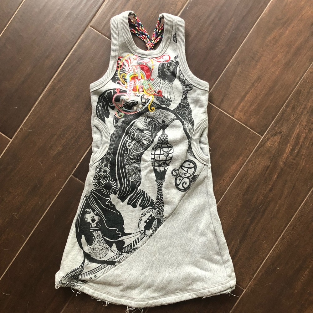 Oilily racerback embroidered & beaded tank dress